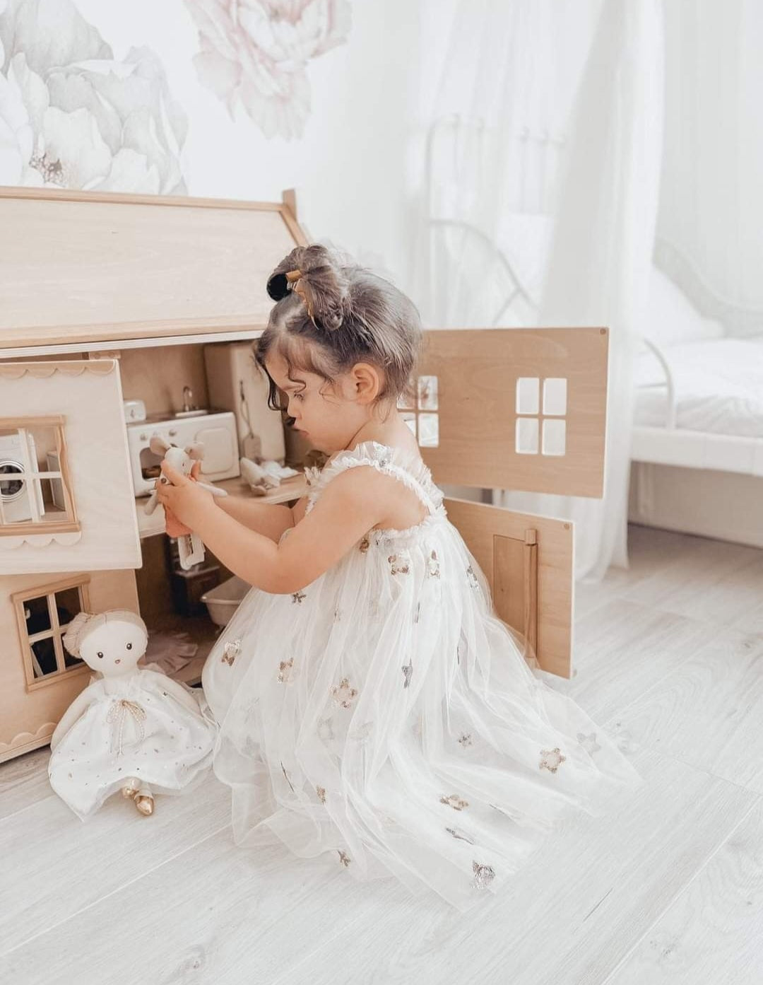 Gold and Silver Stat Tulle Dress (Ivory) 1001071