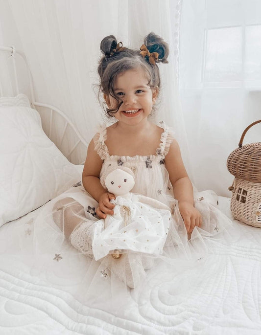 Gold and Silver Stat Tulle Dress (Ivory) 1001071