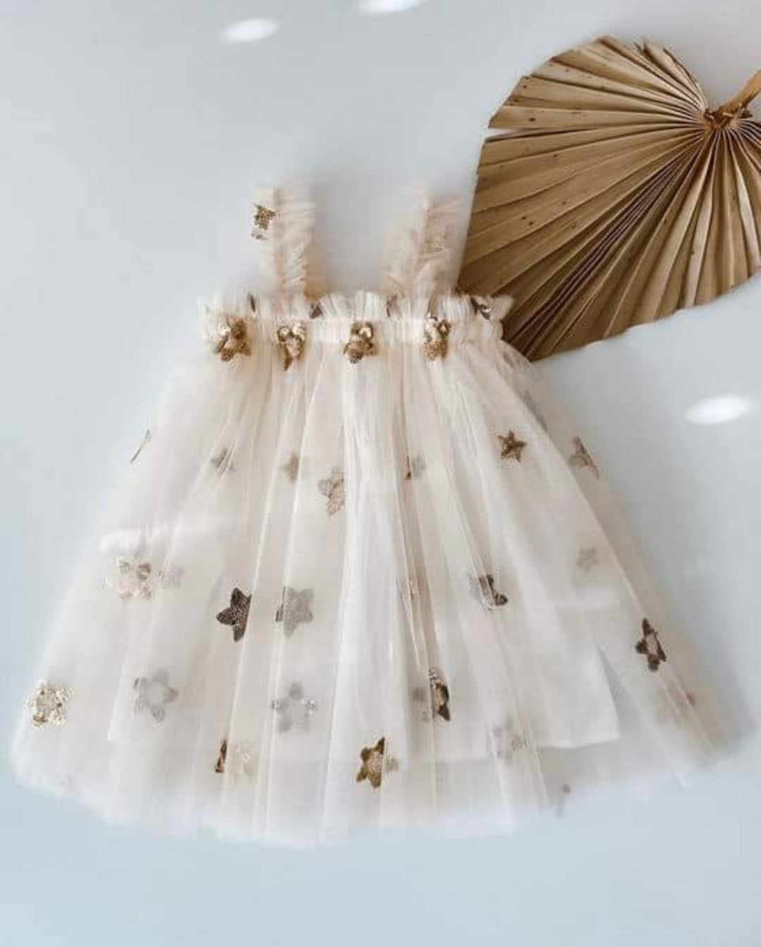 Gold and Silver Stat Tulle Dress (Ivory) 1001071