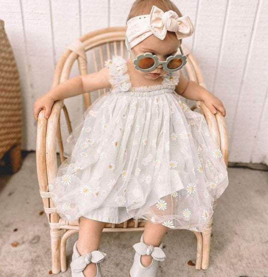 White Daisy Tulle Dress  1000122