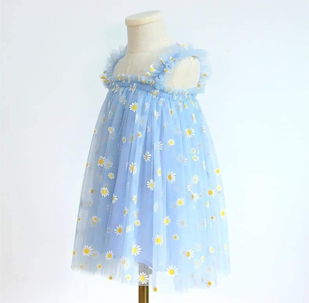 Blue Daisy Tulle Dress