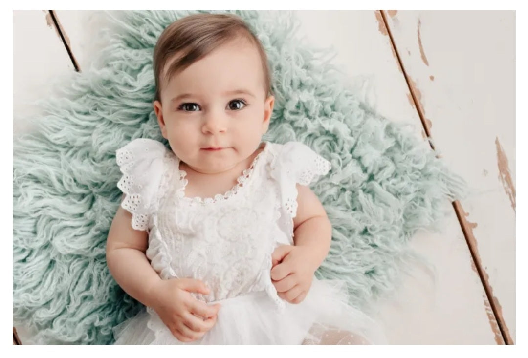 White Lace Romper Dress with Ruffled Detail