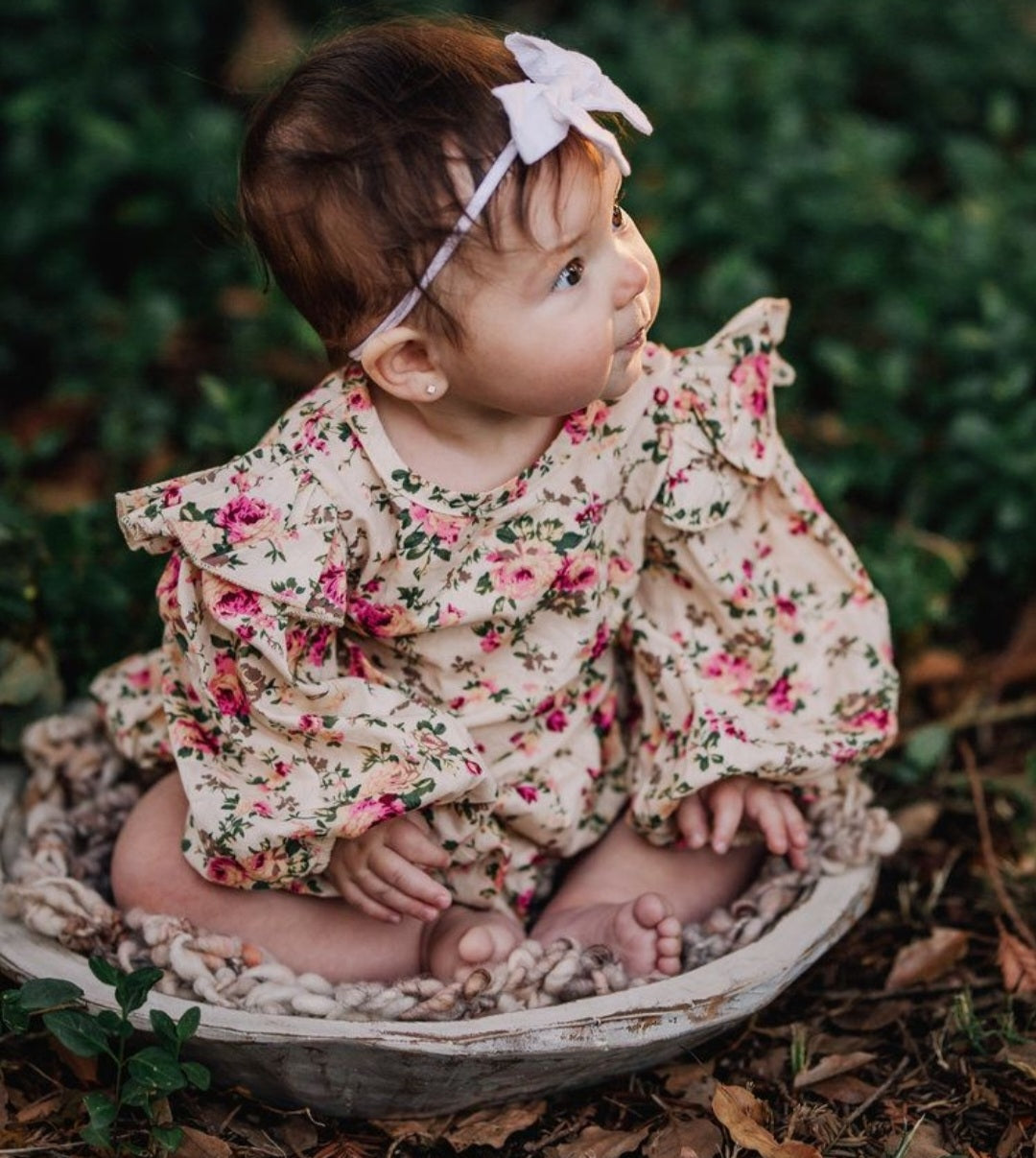 White Lace Romper Dress with Ruffled Detail