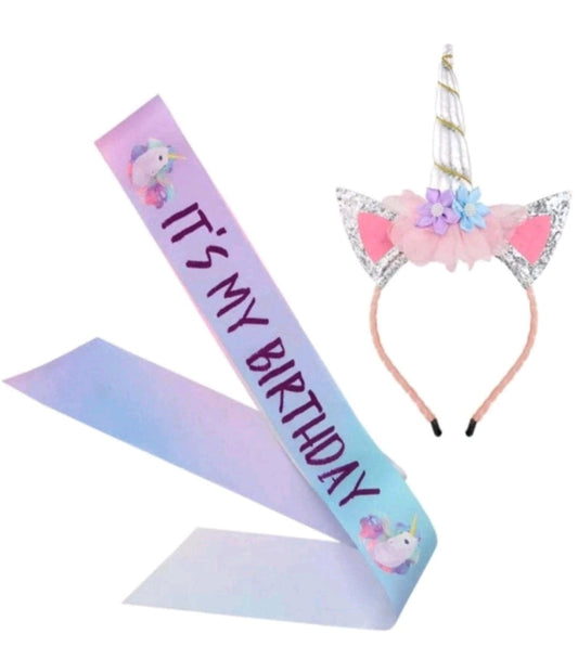 Unicorn Hair Accessory and Sash 