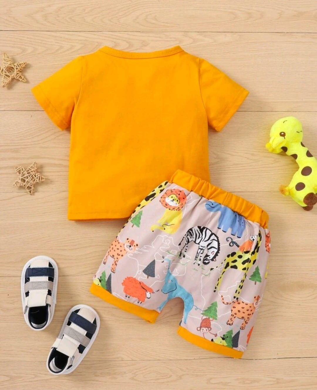 Mama's Boy T-shirt and Zoo Printed Shorts