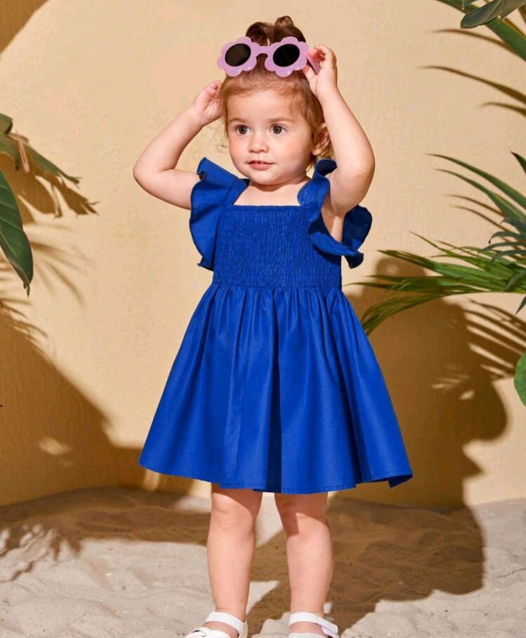 Kings Blue Ruffle Sleeve Dress