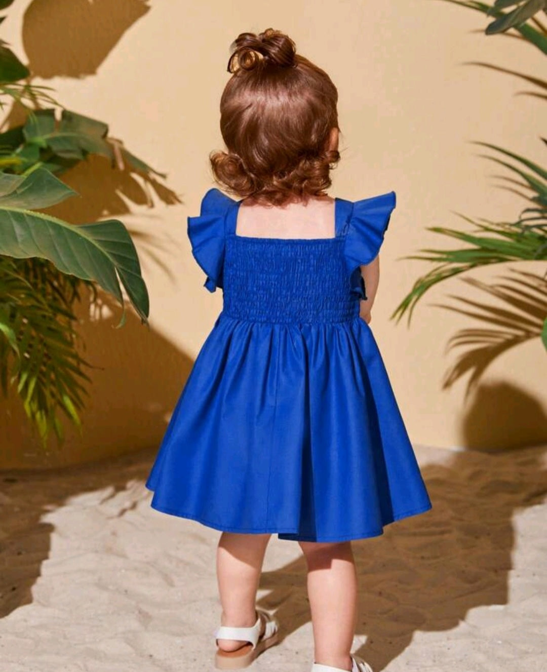 Kings Blue Ruffle Sleeve Dress