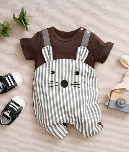 Striped 2 in 1 Animal Romper