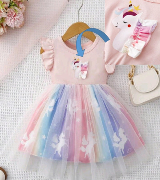 Rainbow Unicorn Tulle Dress