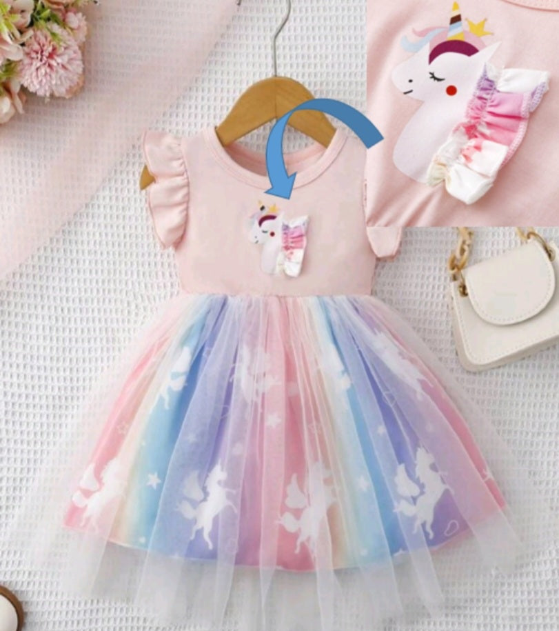 Rainbow Unicorn Tulle Dress