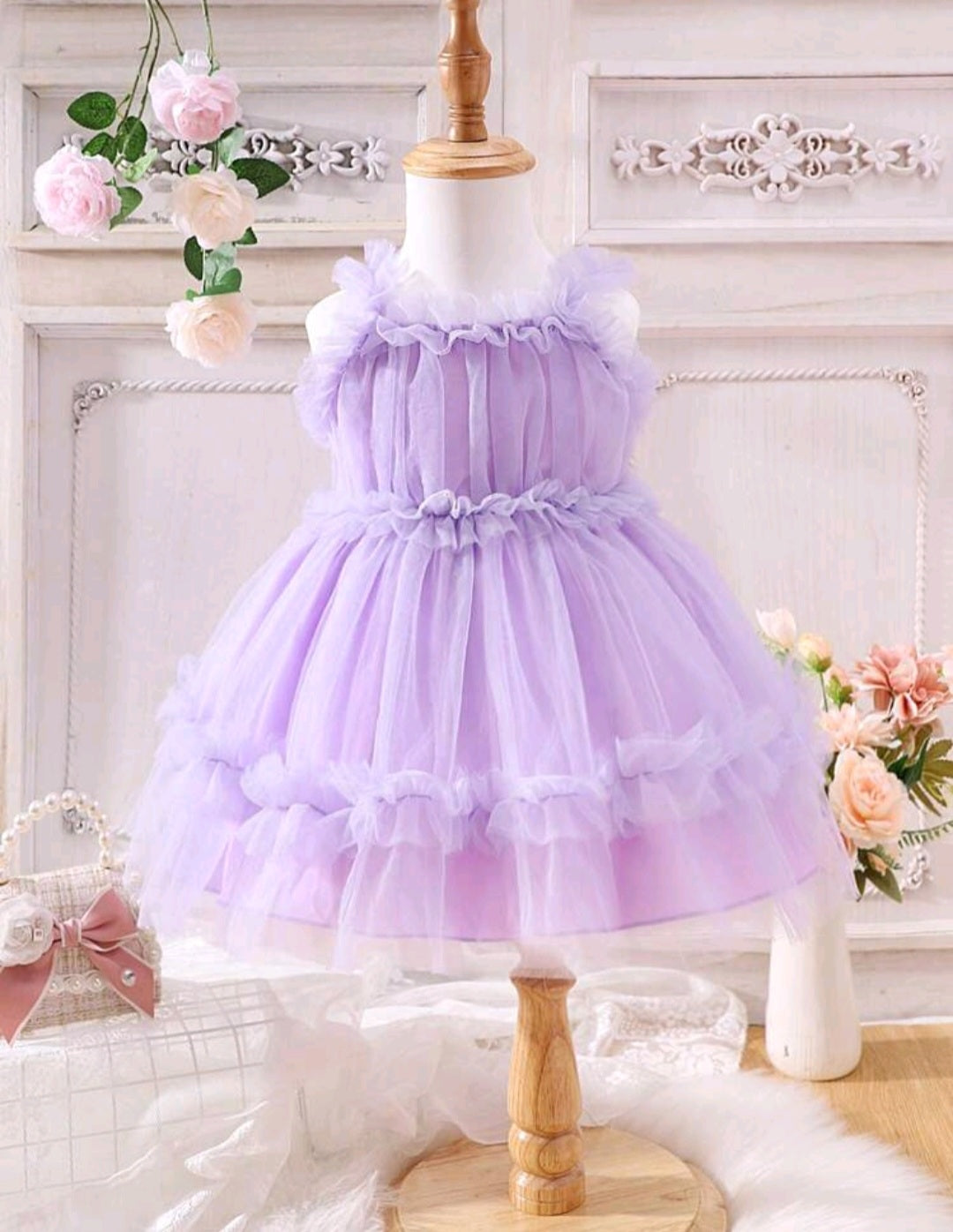 Purple Ruffle Dress 1000472