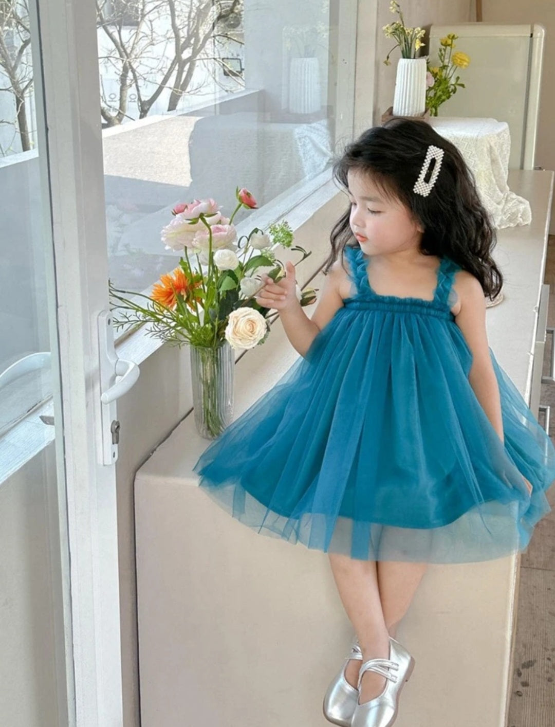 Turquoise Tulle Dress 1000117