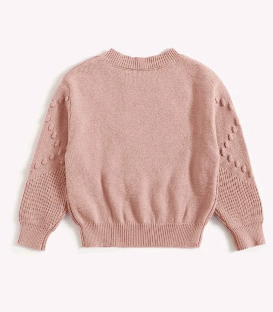 Dusty Pink Popcorn Knit Sweater