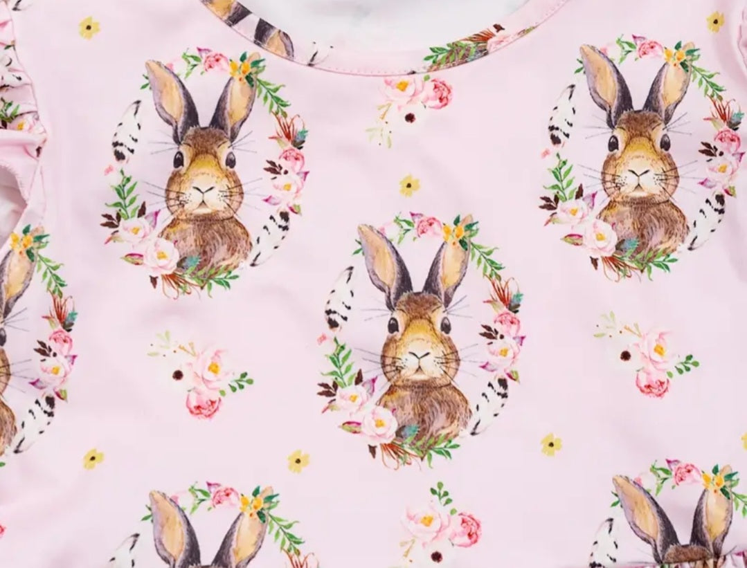 Pink Bunny Floral Dress