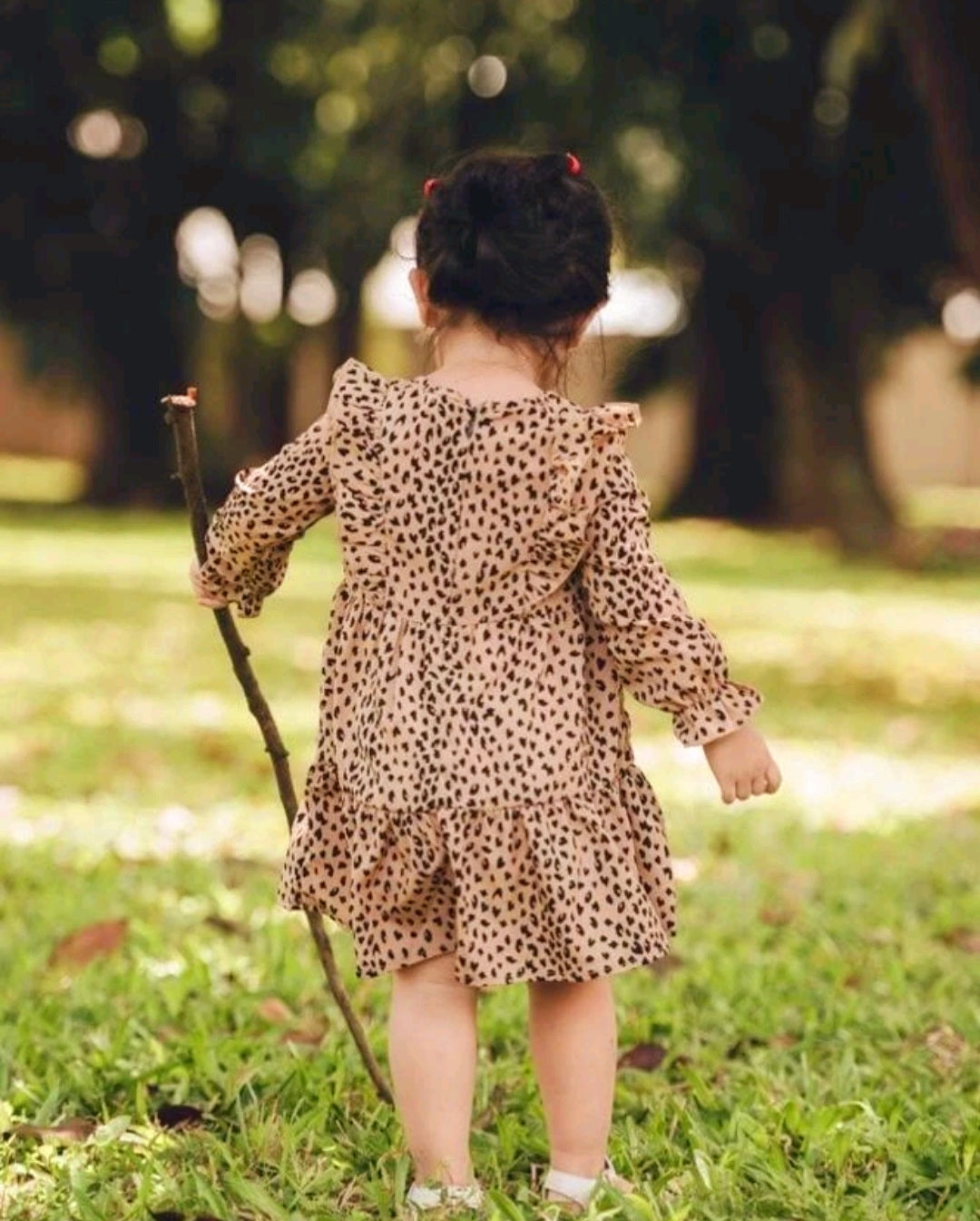 Leopard Print Long Sleeve Dress 1001097