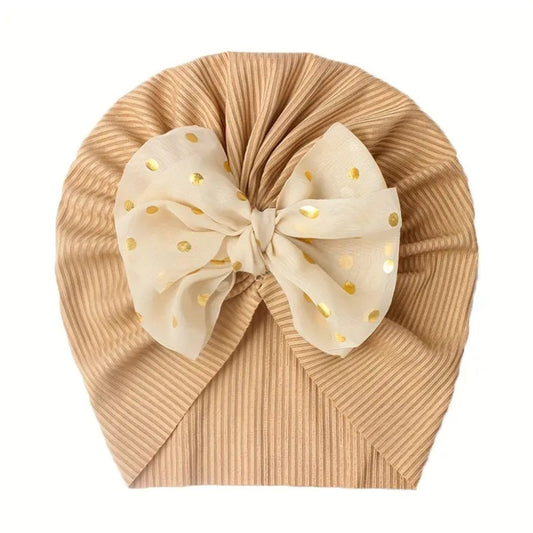 Beidge Polka Bowknot Turban 