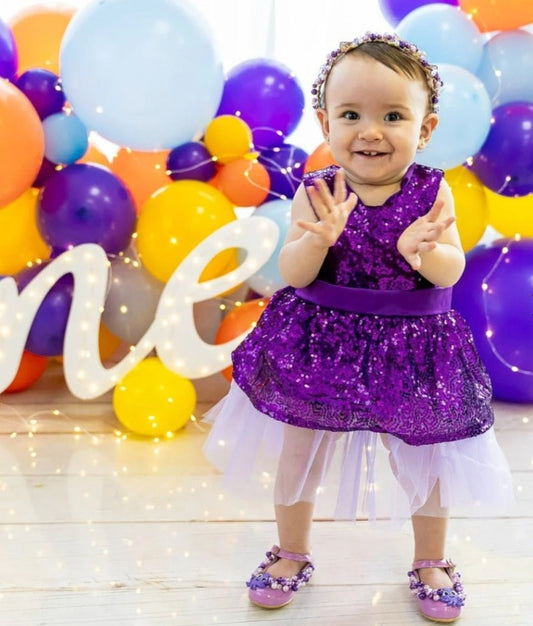 Purple Sequins Special Occasions Dress 1001035