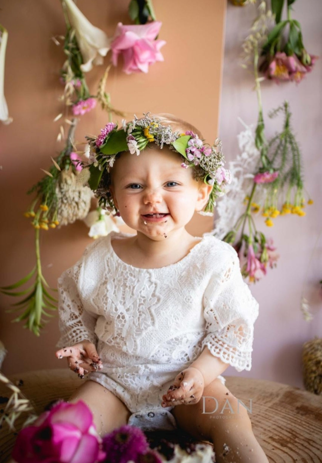 Bell Sleeve Lace White Romper 1000147