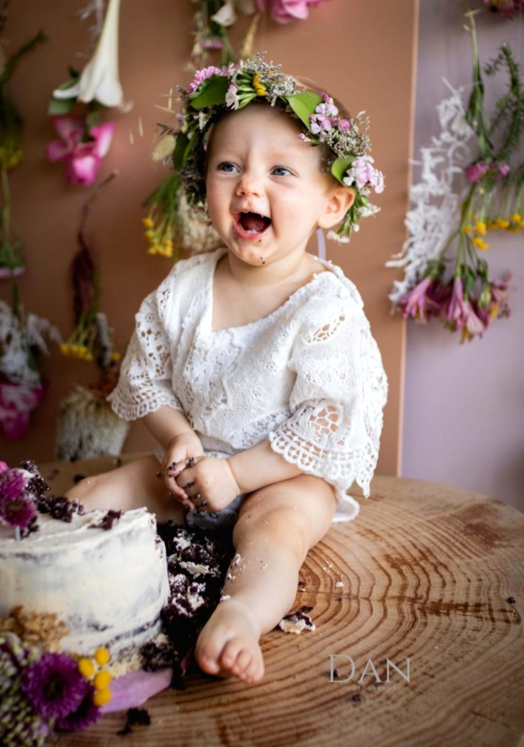 Bell Sleeve Lace White Romper 1000147