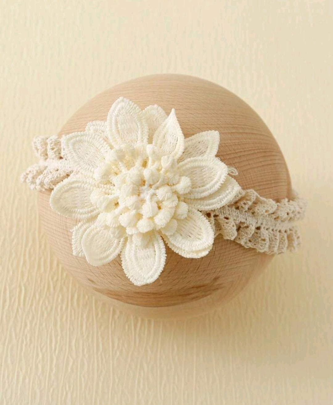 Off White Lace Floral Headband and Socks