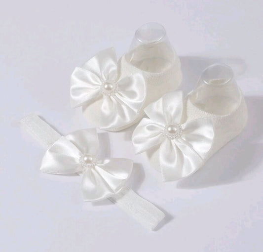 White Silk Headband and Socks