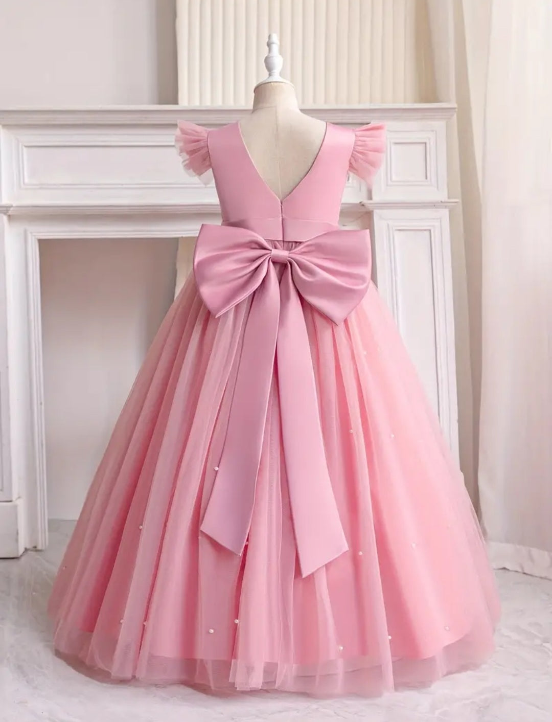 Pink Special Occasions Dress Ball Gown with Pearls