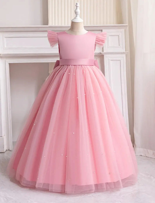 Pink Special Occasions Dress Ball Gown with Pearls #100082