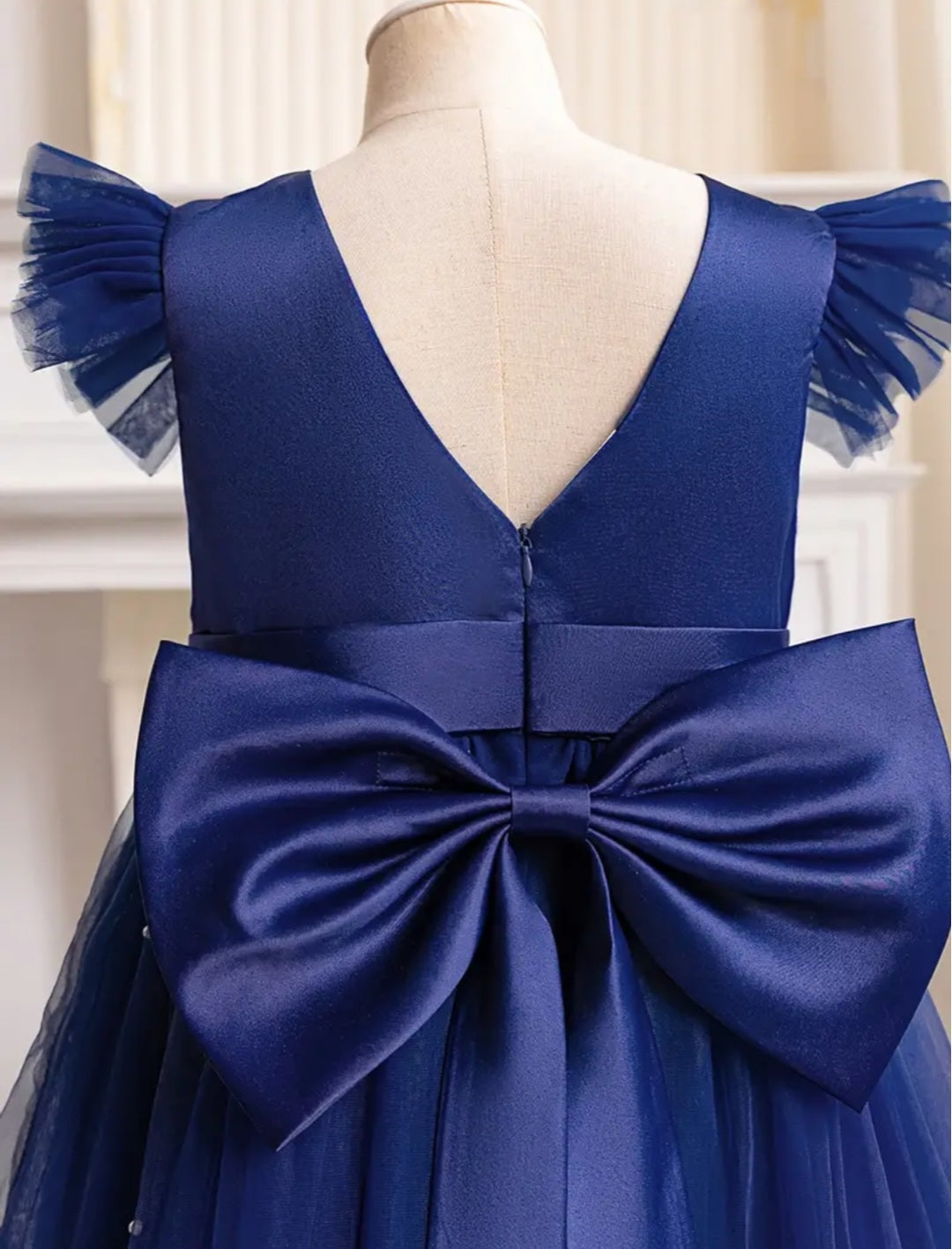 Navy Special Occasions Dress Ball Gown with Pearls  1000204