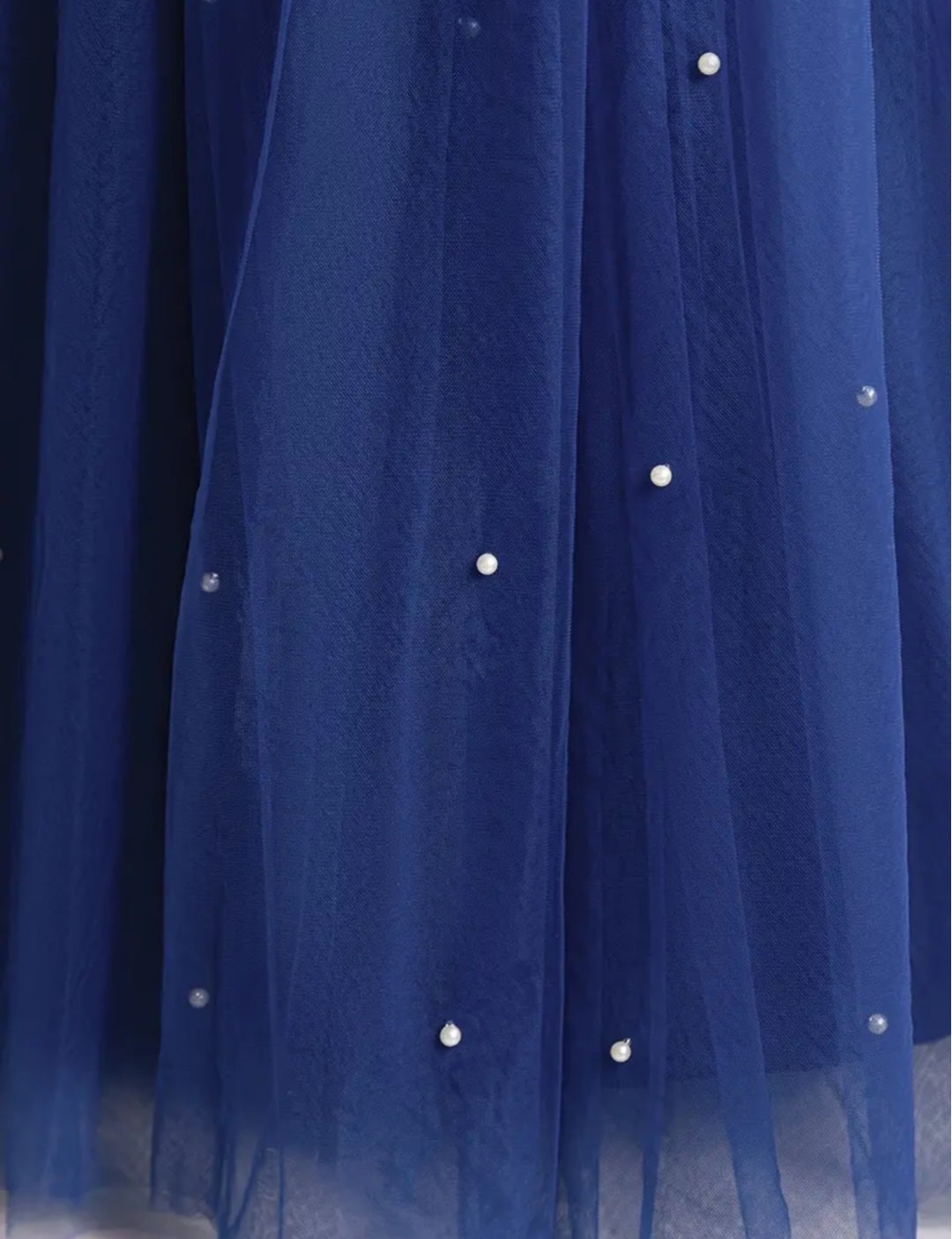 Navy Special Occasions Dress Ball Gown with Pearls 