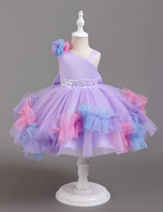 Purple Ruffle Special Occasions Ball Gown 