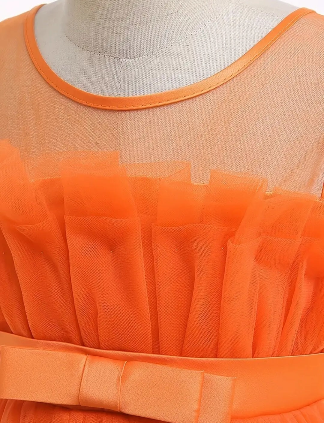 Orange Ruffle Special Occasions Dress 