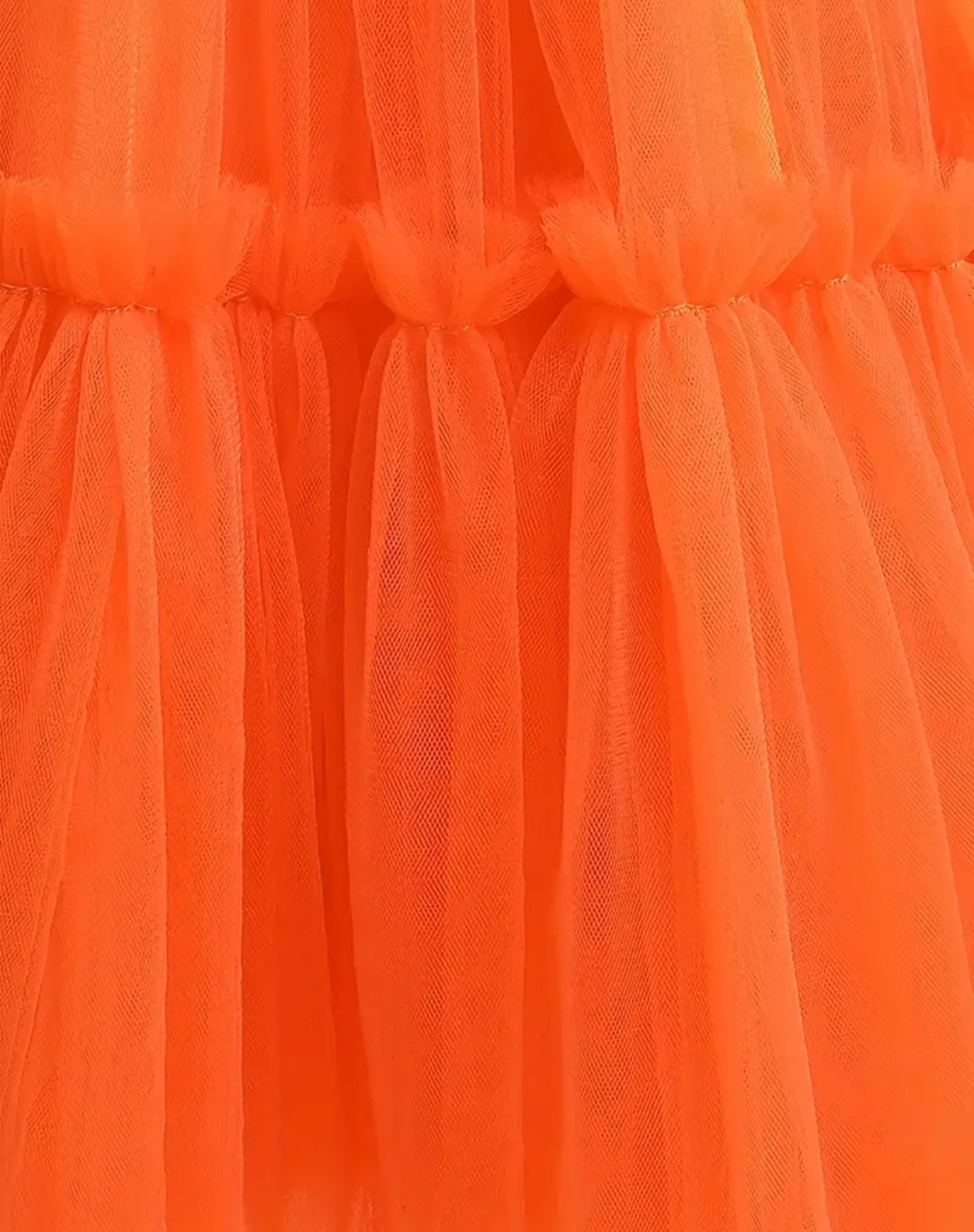 Orange Ruffle Special Occasions Dress 