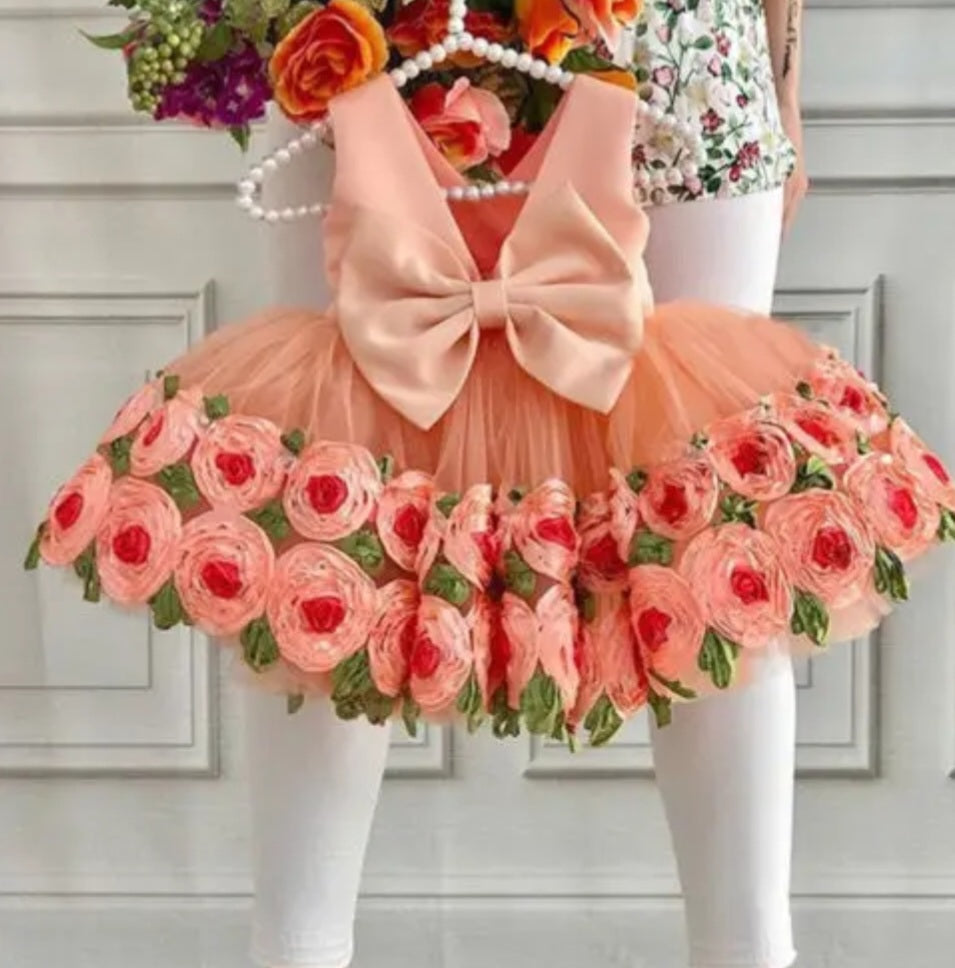 Pink Silk Rose Special Occasions Dress 1000886