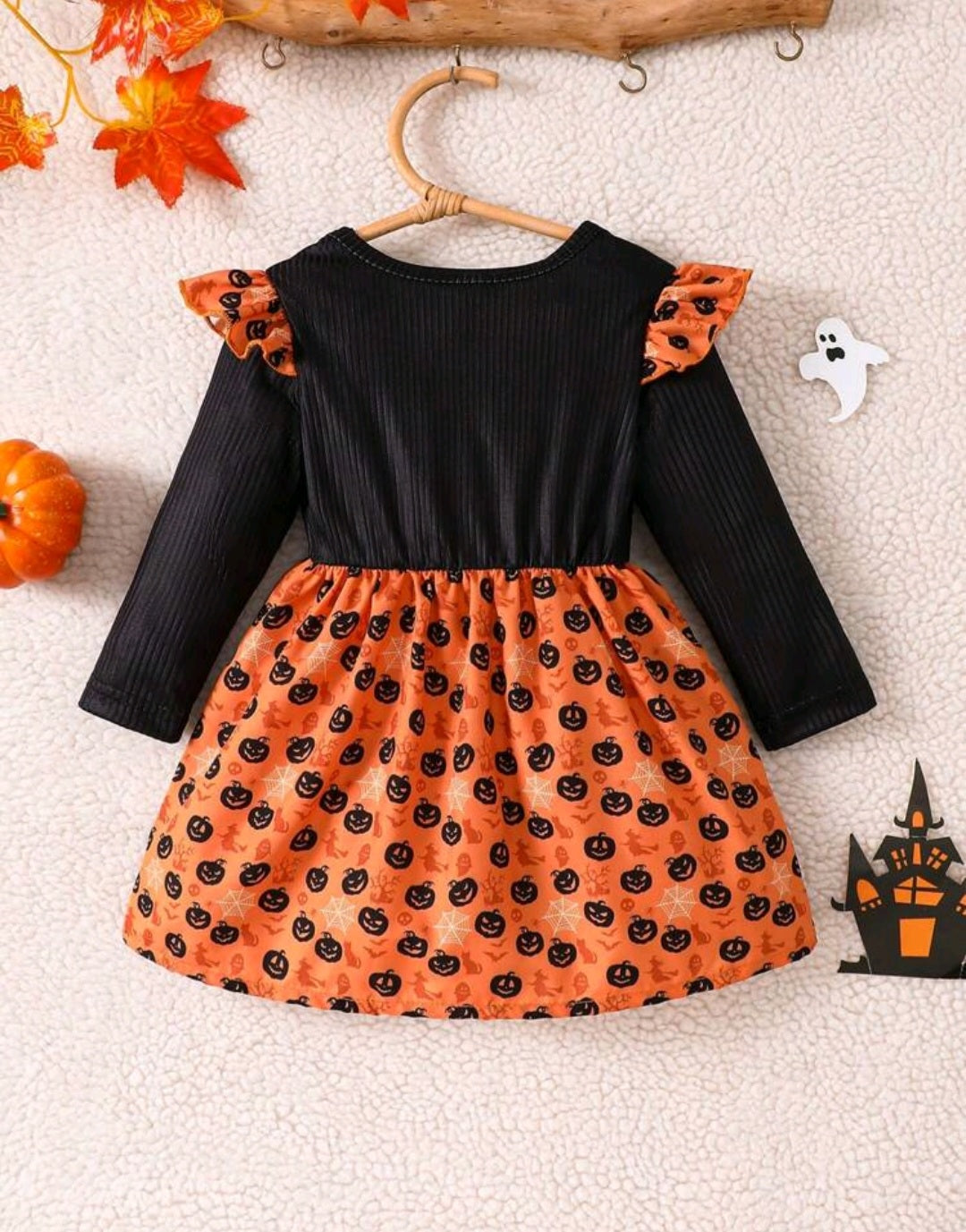 BOO Halloween Dress Black and Orange 1001004