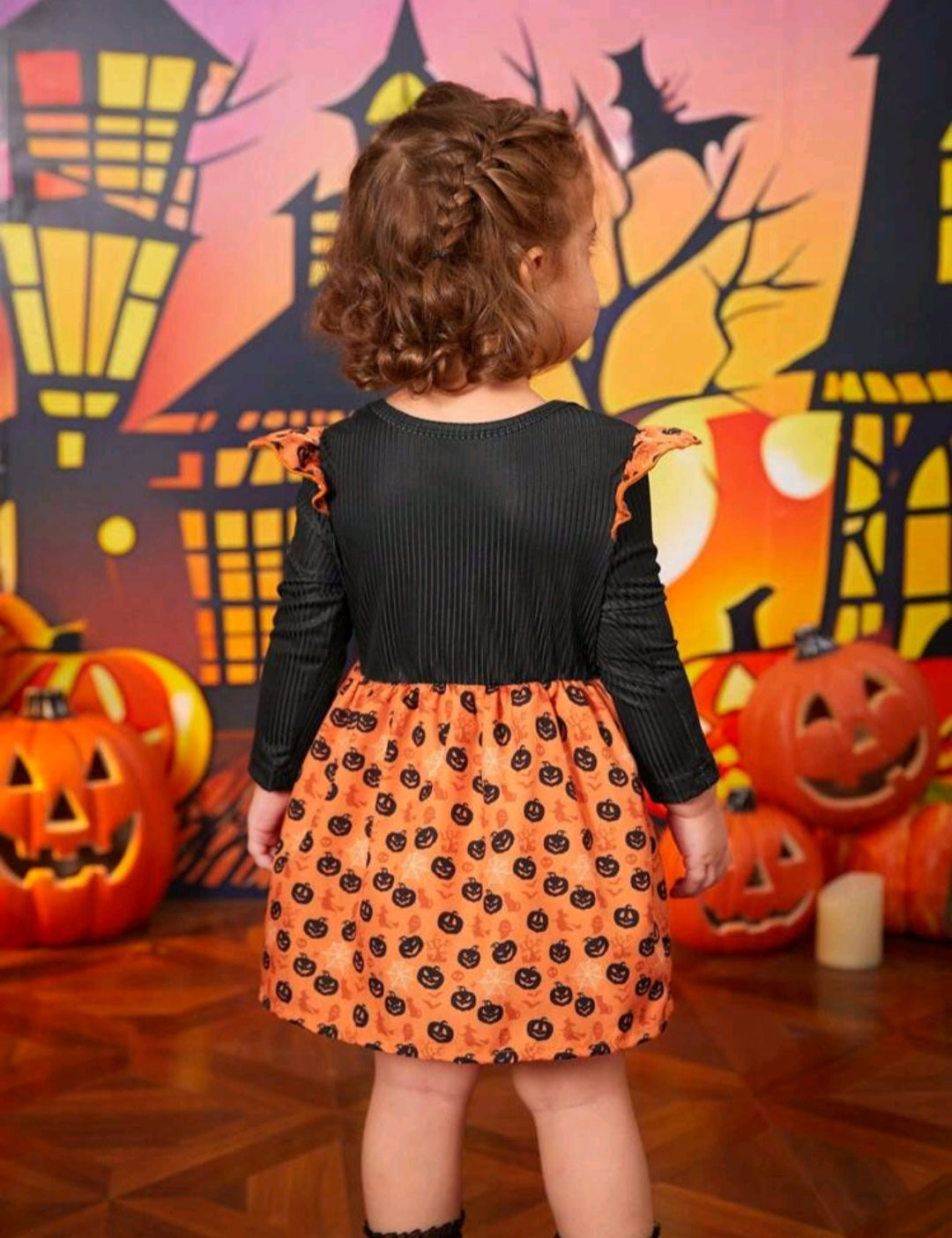 BOO Halloween Dress Black and Orange 1001004