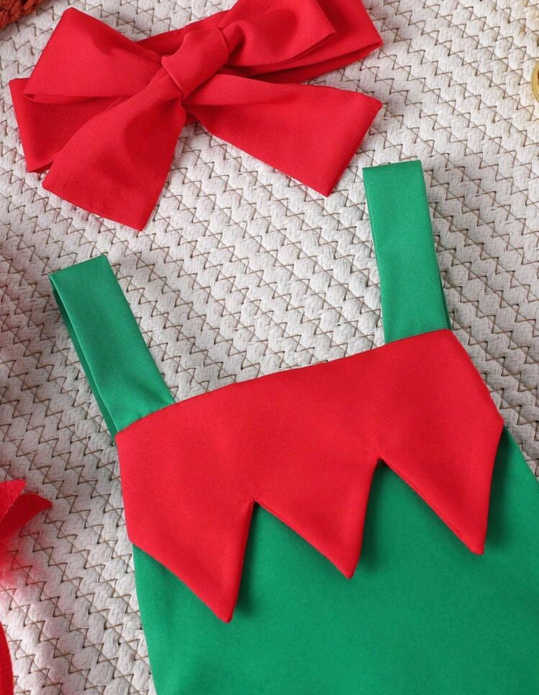 Christmas Romper and Headband Bow