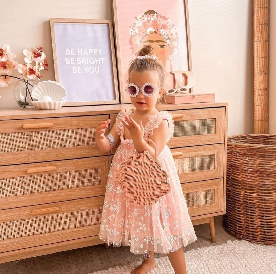 Pink Daisy Tulle Romper  1000191