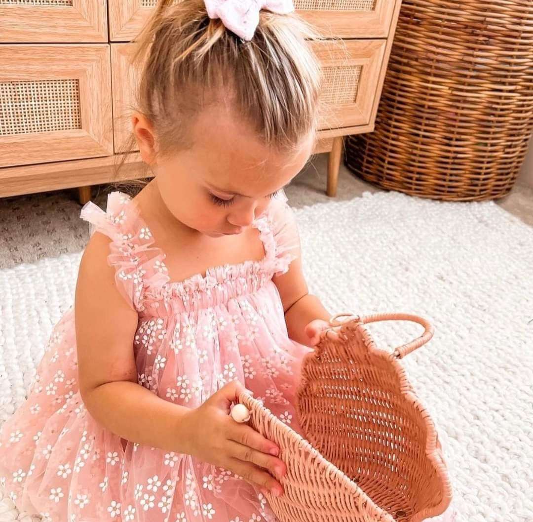 Pink Daisy Tulle Romper  1000191