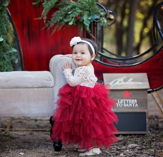 Long Sleeve Lace Red Wine Special Occasions Dress