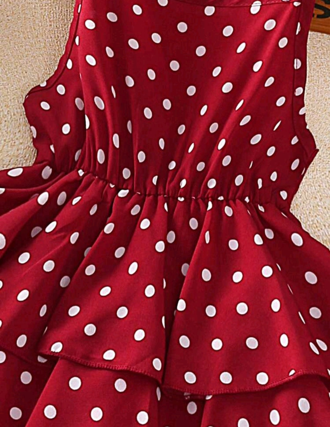 Red Polka Dress Sibling Outfit  #1000741