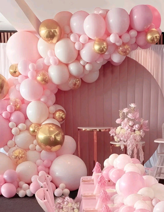 Balloon Garland Pink and Gold 92PCS