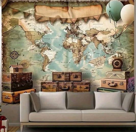 Aviator, World Map, Adventure Banner