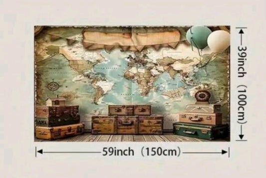 Aviator, World Map, Adventure Banner