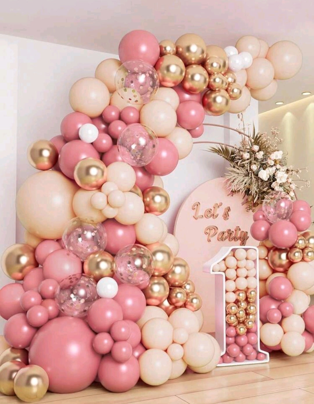 Pink and Gold Balloon Arch 109PCS