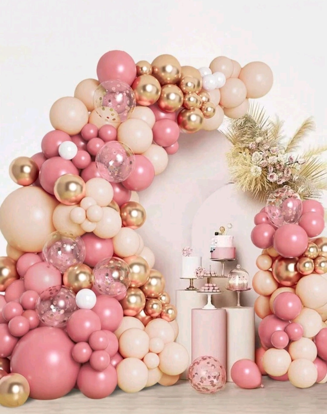 Pink and Gold Balloon Arch 109PCS