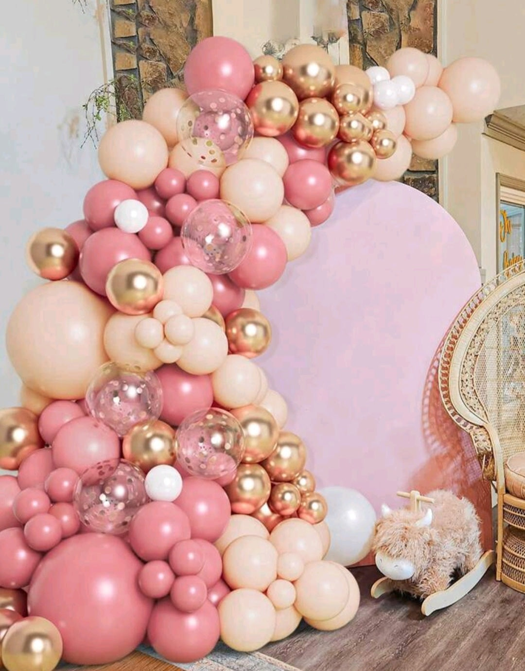 Pink and Gold Balloon Arch 109PCS