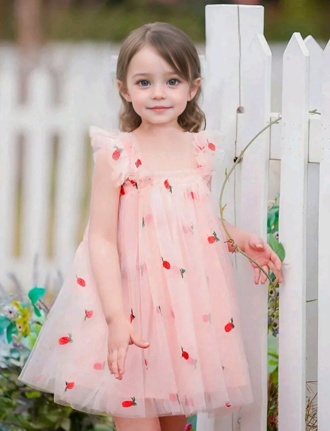 Berry  Butterfly Tulle Pink Dress