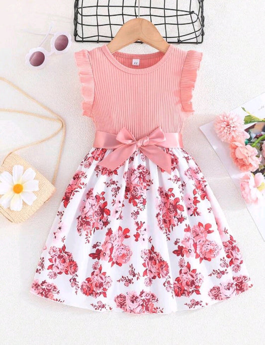 Pink Floral Dress and Belt 1000911