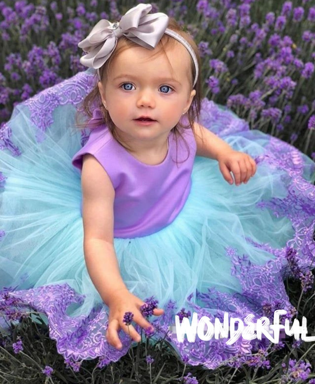 Purple Lace Dress With Bow Detail 1001009