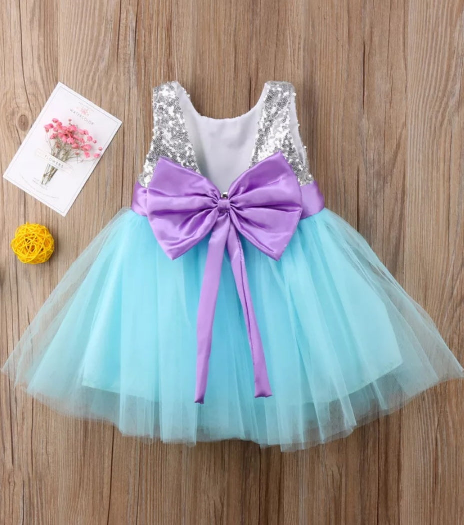 Blue and Purple Dress with Silver Sequins 1001002